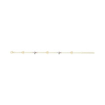 Bracelet en plaqué or et oxyde de zirconium - 16+3cm