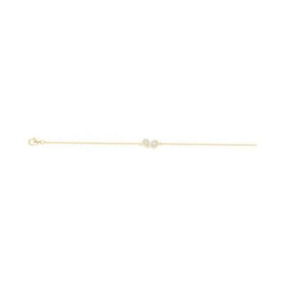 Bracelet en plaqué or et oxyde de zirconium - 16+3cm