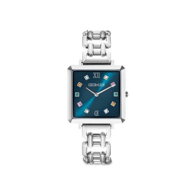 Montre Cœur de Lion Iconic Cube Noble Petrol Statement argent