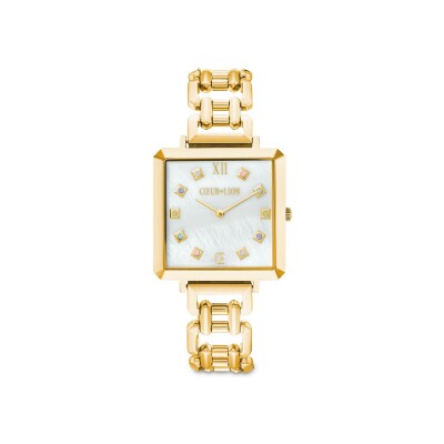 Montre Cœur de Lion Iconic Cube Golden Moments Statement Or