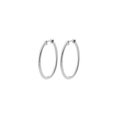 Boucles d'oreilles créoles en argent rhodié