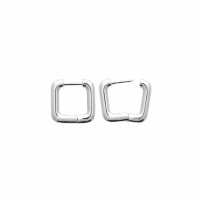 Boucles d'oreilles créoles en argent rhodié