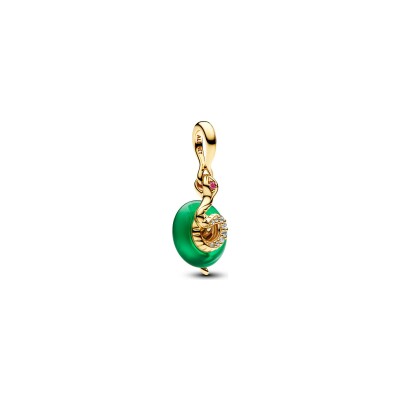 Charm Pandora Pendant Serpent en métal doré et verre de Murano