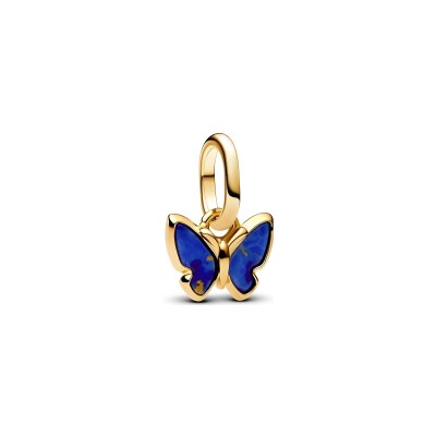 Charm Pandora Dangle Papillon Bleu en métal doré