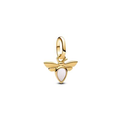 Charm Pandora Dangle Abeille Blanche en métal doré
