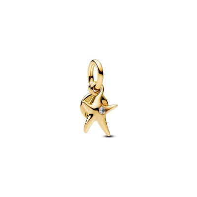 Charm Pandora Pendant Double Étoile De Mer en métal doré