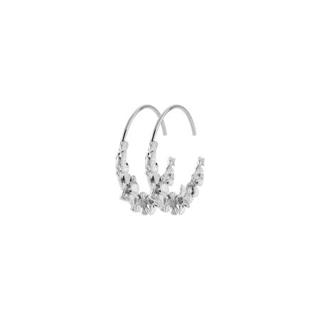 Boucles d'oreilles créoles en argent rhodié