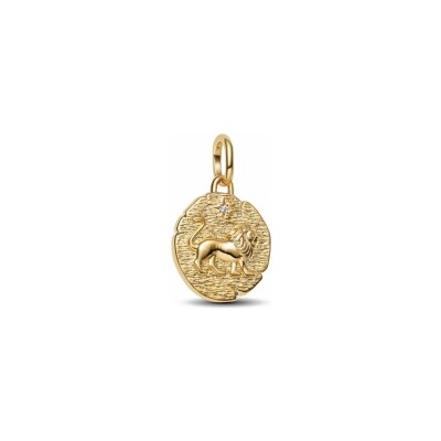 Charm Pandora Médaillon Lion en métal doré