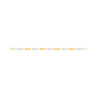 Bracelet fantaisie en or jaune et or blanc