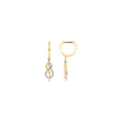 Boucles d'oreilles en plaqué or et oxyde de zirconium