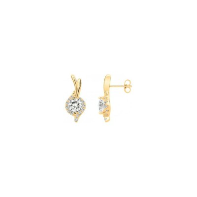 Boucles d'oreilles en plaqué or et oxyde de zirconium