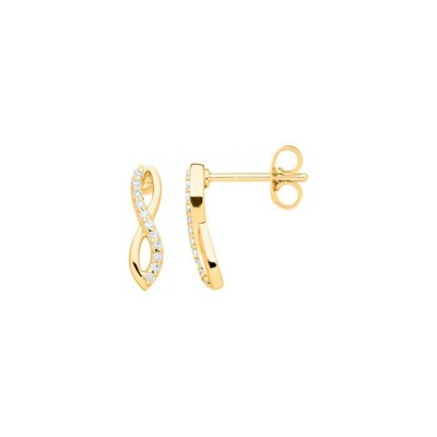 Boucles d'oreilles en plaqué or et oxyde de zirconium