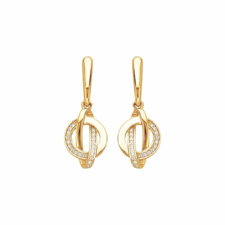 Boucles d'oreilles pendantes en plaqué or et oxydes de zirconium