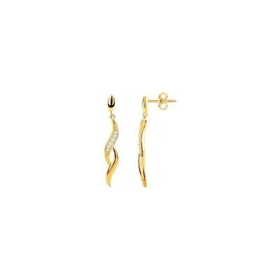 Boucles d'oreilles en plaqué or et oxyde de zirconium