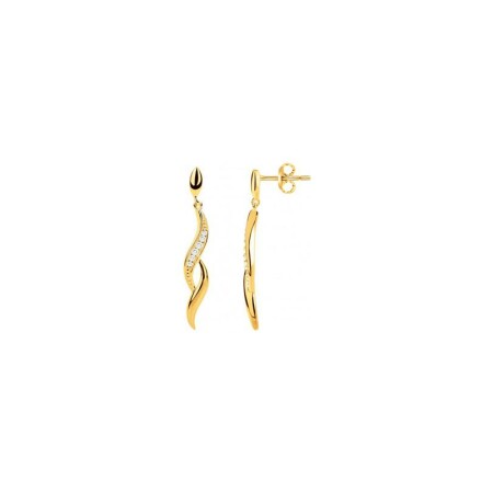 Boucles d'oreilles en plaqué or et oxyde de zirconium