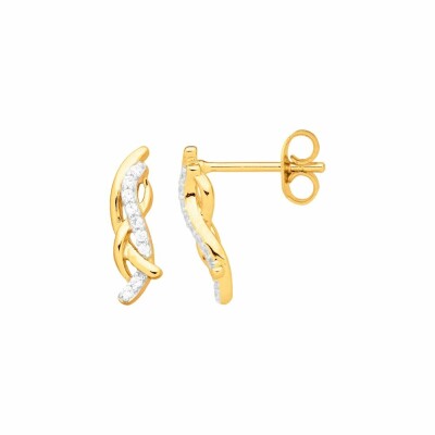 Boucles d'oreilles en plaqué or et oxyde de zirconium