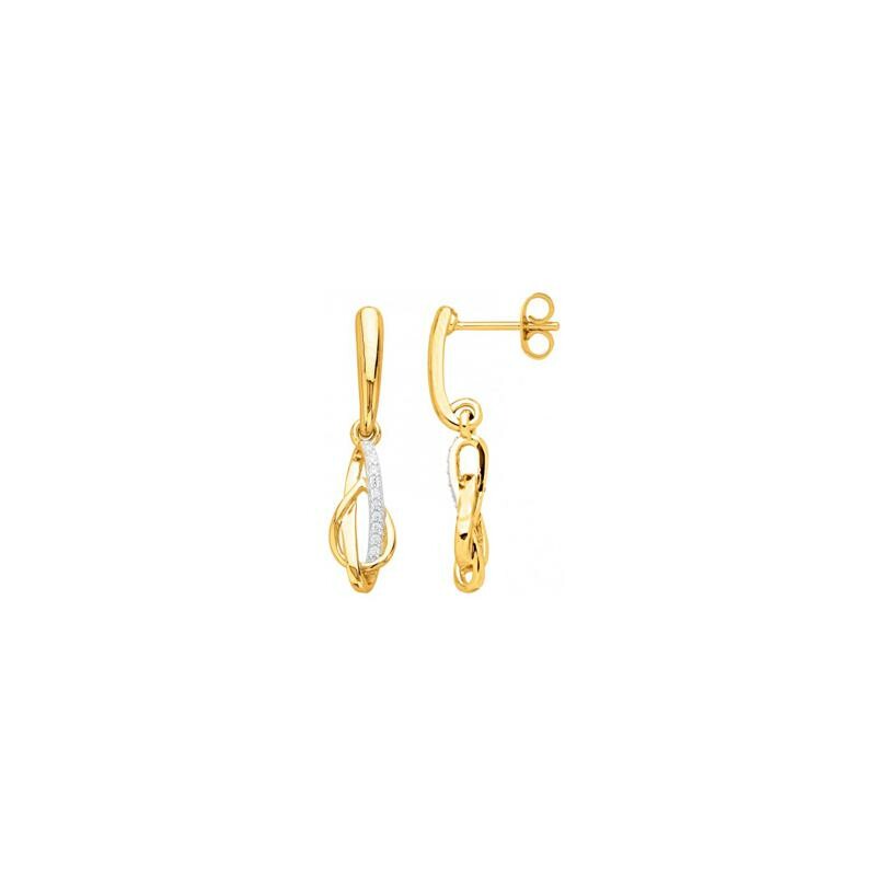 Boucles d'oreilles en plaqué or et oxyde de zirconium