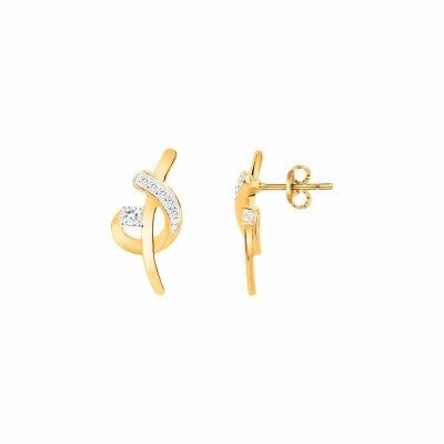 Boucles d'oreilles en plaqué or et oxyde de zirconium