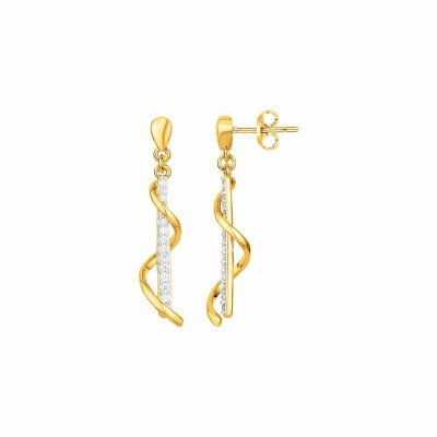 Boucles d'oreilles en plaqué or et oxyde de zirconium