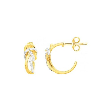 Boucles d'oreilles en plaqué or et oxyde de zirconium