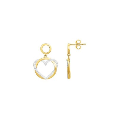 Boucles d'oreilles en plaqué or et oxyde de zirconium