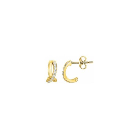 Boucles d'oreilles en plaqué or et oxyde de zirconium