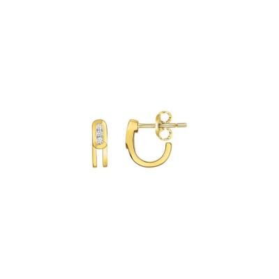 Boucles d'oreilles en plaqué or et oxyde de zirconium