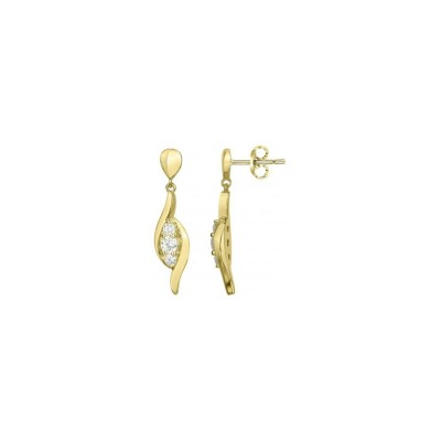 Boucles d'oreilles en plaqué or et oxyde de zirconium