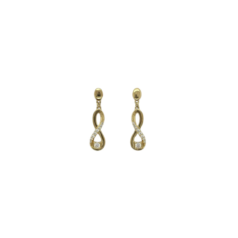 Boucles d'oreilles pendantes en plaqué or et oxydes de zirconium