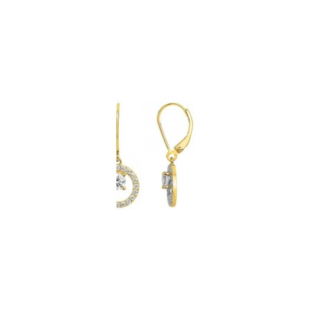 Boucles d'oreilles en plaqué or et oxyde de zirconium