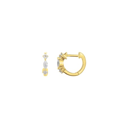 Boucles d'oreilles en plaqué or et oxydes de zirconium