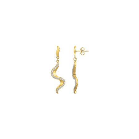 Boucles d'oreilles en plaqué or et oxydes de zirconium