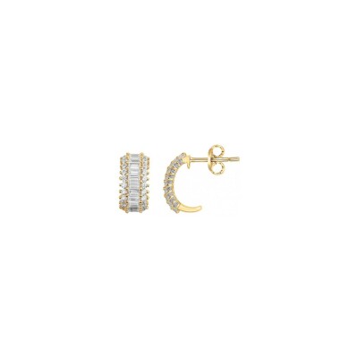 Boucles d'oreilles en plaqué or et oxydes de zirconium