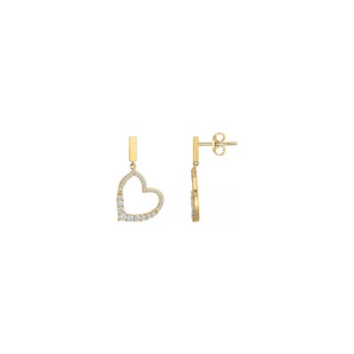 Boucles d'oreilles en plaqué or et oxydes de zirconium