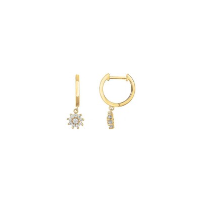 Boucles d'oreilles en plaqué or et oxydes de zirconium