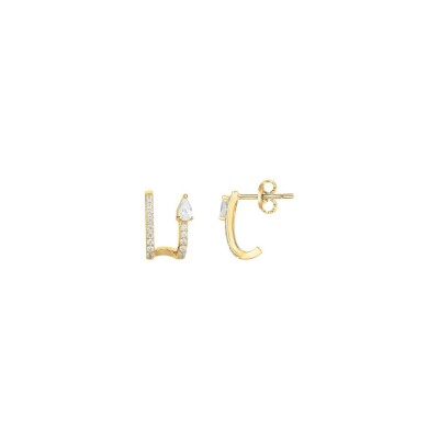 Boucles d'oreilles en plaqué or et oxydes de zirconium