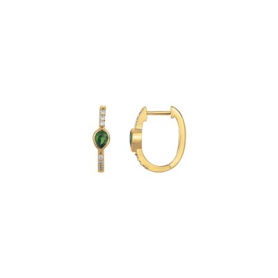 Boucles d'oreilles en plaqué or et oxydes de zirconium