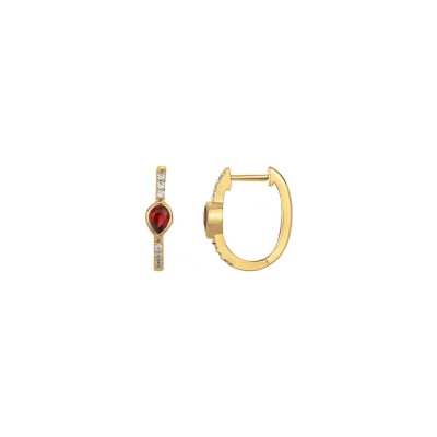 Boucles d'oreilles en plaqué or et oxydes de zirconium