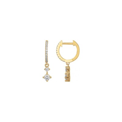 Boucles d'oreilles en plaqué or et oxydes de zirconium