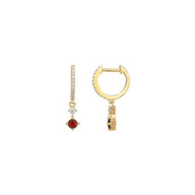 Boucles d'oreilles en plaqué or et oxydes de zirconium