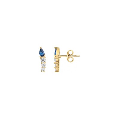 Boucles d'oreilles en plaqué or et oxydes de zirconium