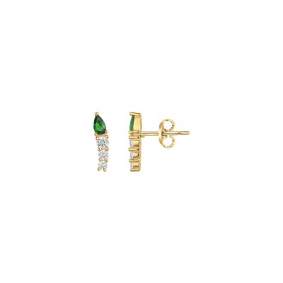 Boucles d'oreilles en plaqué or et oxydes de zirconium