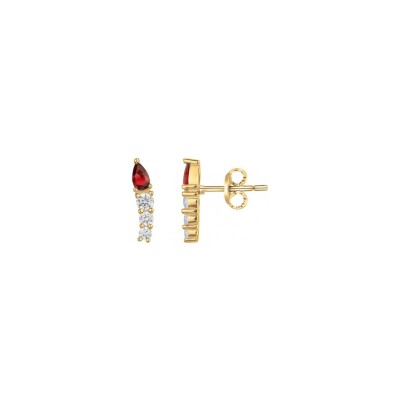 Boucles d'oreilles en plaqué or et oxydes de zirconium