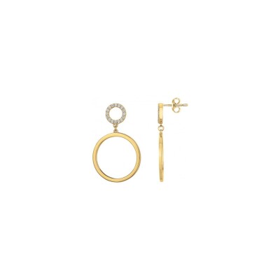 Boucles d'oreilles en plaqué or et oxydes de zirconium