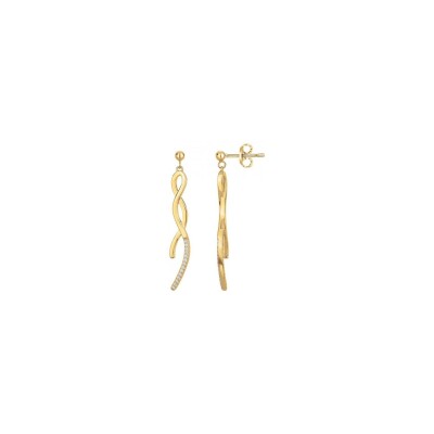 Boucles d'oreilles en plaqué or et oxydes de zirconium
