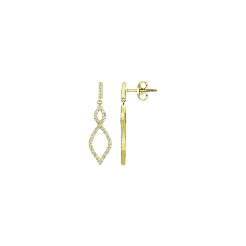 Boucles d'oreilles en plaqué or et oxydes de zirconium