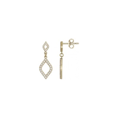 Boucles d'oreilles en plaqué or et oxydes de zirconium