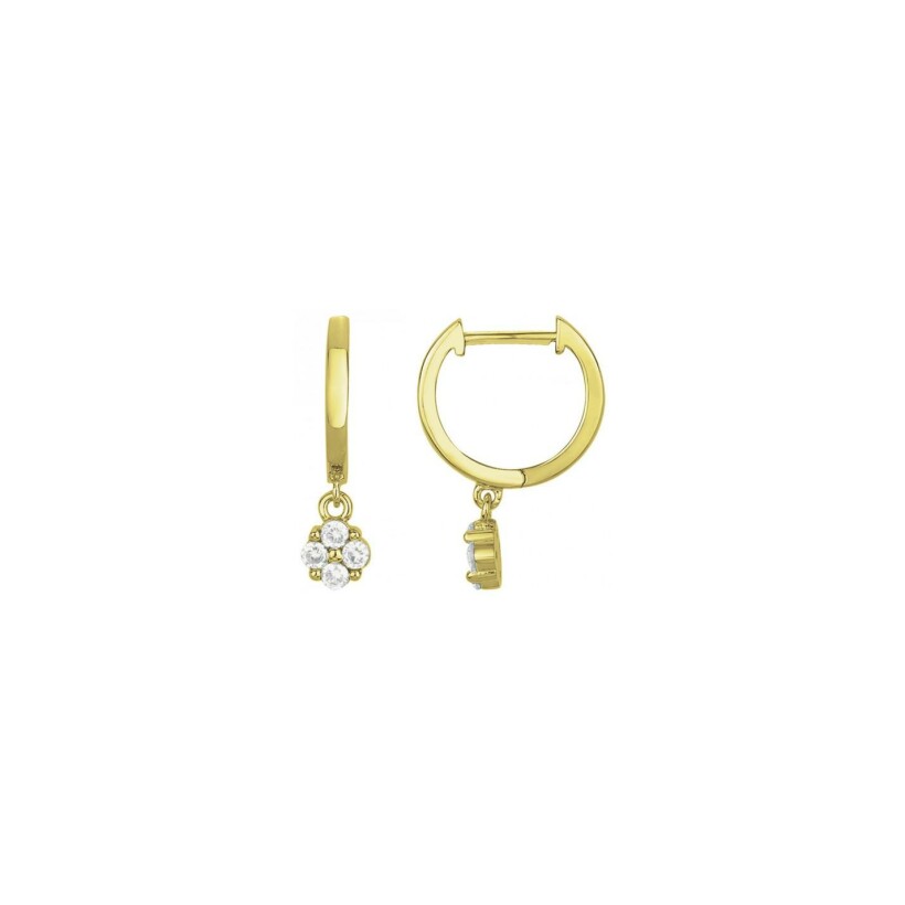 Boucles d'oreilles en plaqué or et oxydes de zirconium