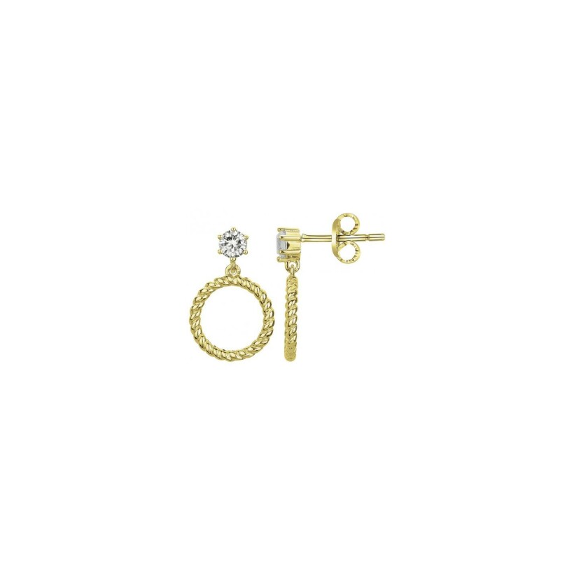 Boucles d'oreilles en plaqué or et oxydes de zirconium