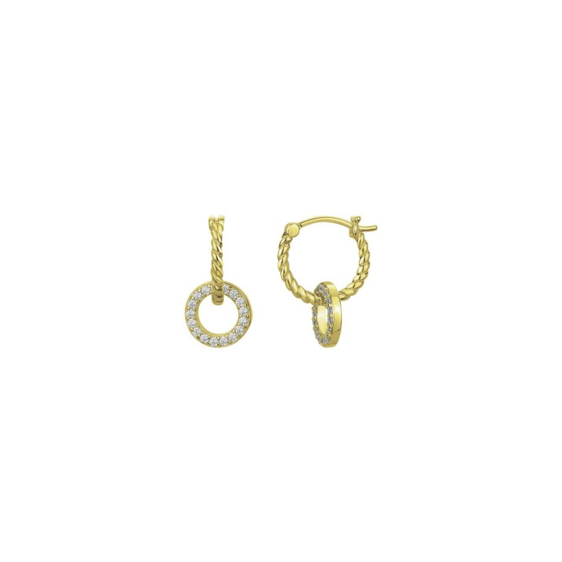 Boucles d'oreilles en plaqué or et oxydes de zirconium